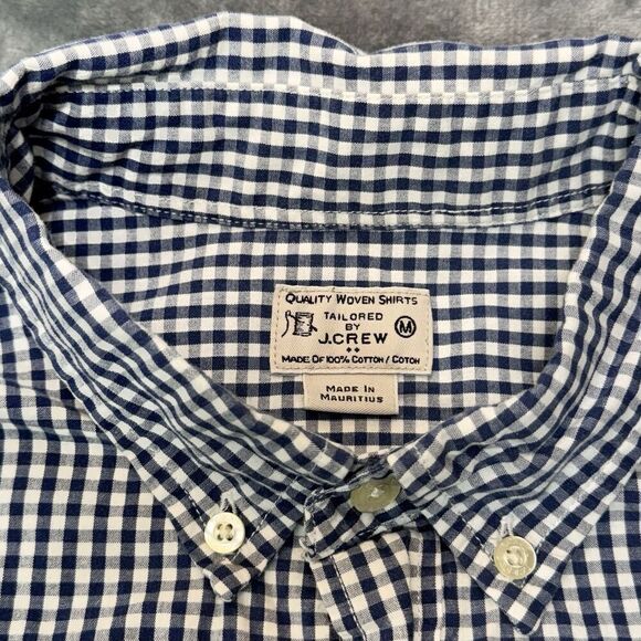J Crew Shirt Mens Sz M Blue Plaid Check Quality Woven Shirt Tartan Button Down - Picture 5 of 12